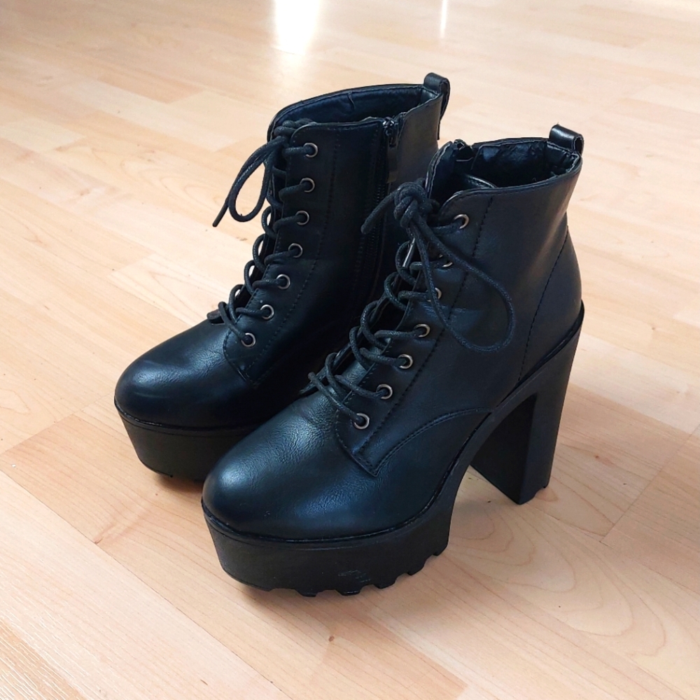 Chunky Black Platform Boots